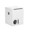 Large Wooden Cat Litter Box Enclosure With Jumping Platform and Fabric Drawer;  Indoor Hidden Cat Washroom Furniture;  White