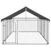 Outdoor Dog Kennel with Roof 157.5"x78.7"x59.1"