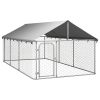 Outdoor Dog Kennel with Roof 157.5"x78.7"x59.1"