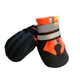 Pet Dog Autumn And Winter Outdoor Shoes (Option: Orange-L)