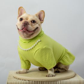 Pet Solid Color Bottoming Shirt High Collar (Option: Green-L)