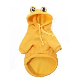 Frog Dog Small Medium Sweater Fleece Clothes (Option: Yellow-M)