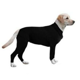 Pet Dog Jumpsuit Medium Large Dog Pajamas Anxiety (Option: Black-S)