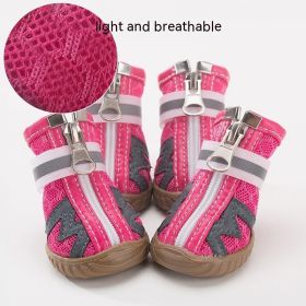 Dog Shoes Anti-drop Breathable Shoes (Option: Cherry Pink-No 1)