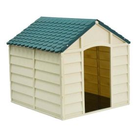 Dog House for Small Dogs, Beige/Green (size: L)