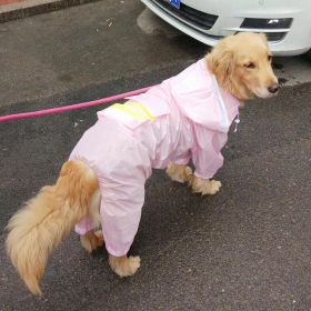 Dog Raincoat Border Shepherd Dog Clothing Waterproof (Option: Pink-3XL)