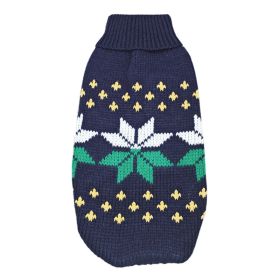 New Winter Fashion Pet Clothes (Option: Navy Leaf-6China)