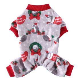 Autumn Clothes Four-legged Pet Clothing (Option: Christmas Hedgehog-M)