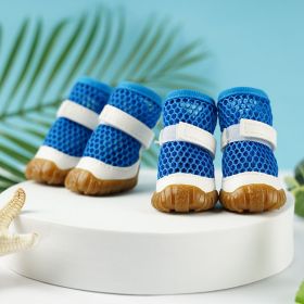 No Foot Loss When Going Out Pet Booties Small Dog (Option: Blue 4 Pieces-2 Yards)