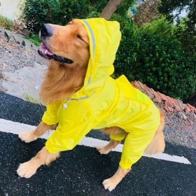 Dog Raincoat Border Shepherd Dog Clothing Waterproof (Option: Yellow-4XL)