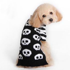 Pumpkin Sweater Dog Clothes Halloween (Option: Black And White Skull-XS)