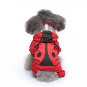 Pet Sound Dog Raincoat Four-legged Reflective Raincoat Pattern Dog Four Seasons Universal (Option: YY42 Ladybug-S)