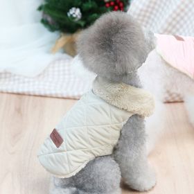 Pet Puppy Clothes Cotton-padded Jacket (Option: Beige-M)