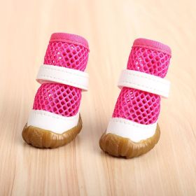 No Foot Loss When Going Out Pet Booties Small Dog (Option: Pink 2 Pieces-2 Yards)