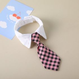 Pet Tie Saliva Towel British Style Gentleman (Option: Black Pink-L)