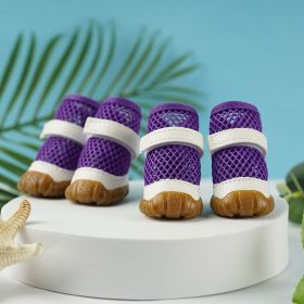 No Foot Loss When Going Out Pet Booties Small Dog (Option: Purple 4-5 Yards)