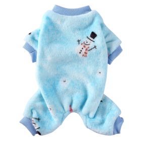 Autumn Clothes Four-legged Pet Clothing (Option: Blue Snowman-XL)