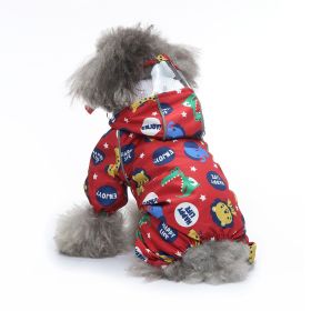 Pet Sound Dog Raincoat Four-legged Reflective Raincoat Pattern Dog Four Seasons Universal (Option: YY37 Lion-M)