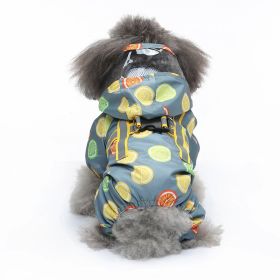 Pet Sound Dog Raincoat Four-legged Reflective Raincoat Pattern Dog Four Seasons Universal (Option: YY32 Orange-XL)