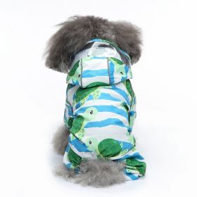 Pet Sound Dog Raincoat Four-legged Reflective Raincoat Pattern Dog Four Seasons Universal (Option: YY35 Sea Turtle-M)